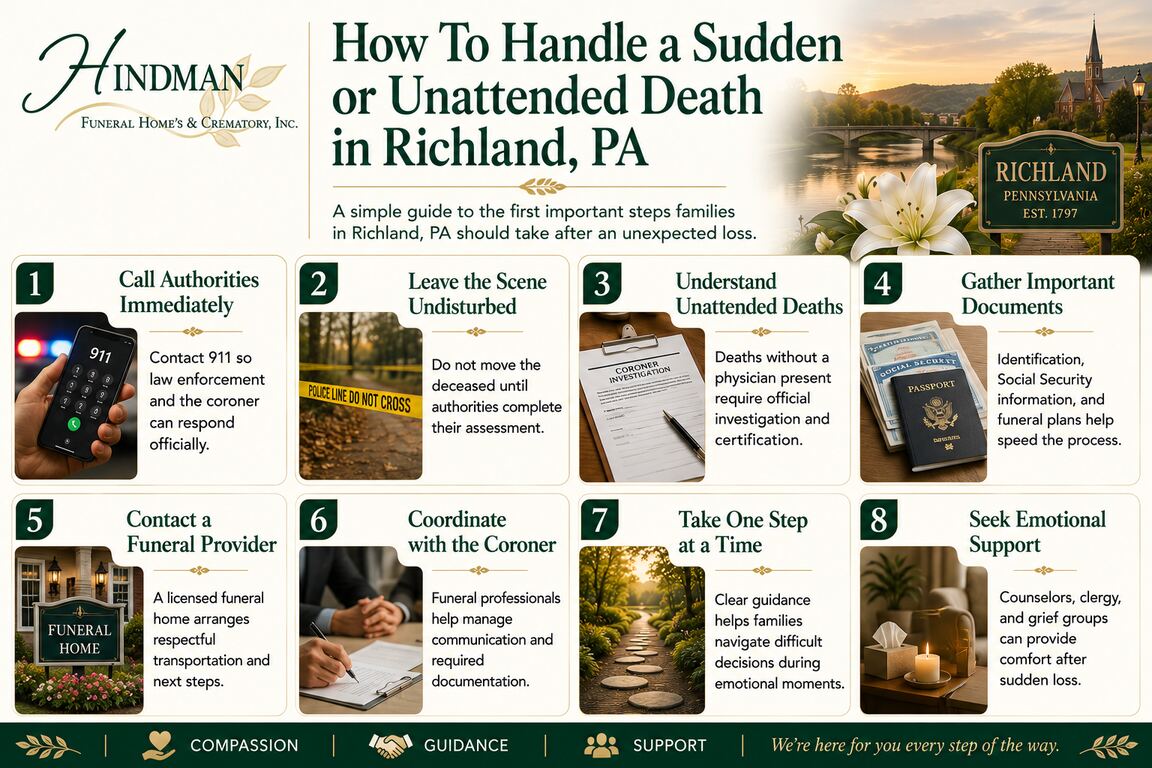 How To Handle a Sudden or Unattended Death in Richland, PA infographic